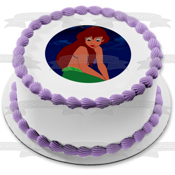 Adorno comestible para tarta de Princesa Disney, la Sirenita, Ariel, imagen ABPID12767 