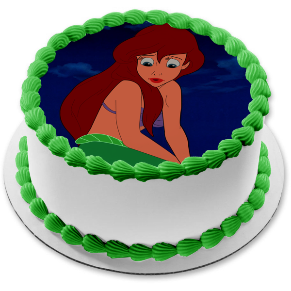 Adorno comestible para tarta de Princesa Disney, la Sirenita, Ariel, imagen ABPID12767 