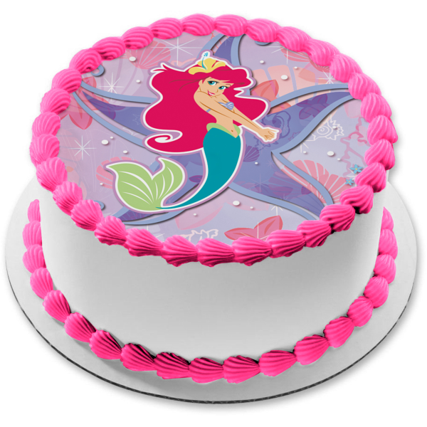 LITTLE MERMAID ARIEL party decoration edible birthday cake image cake  topper | eBay