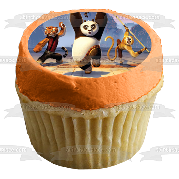 Imagen comestible para tarta de Kung Fu Panda Po Tigresa Mono Karate Stance ABPID12806 