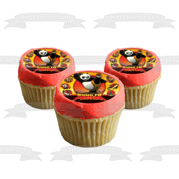 Kung Fu Panda Po Tigress Monkey Karate Stance Master Shifu Edible Cake Topper Image ABPID12807