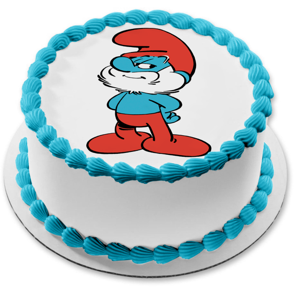 The Smurfs Papa Smurf Edible Cake Topper Image ABPID21754