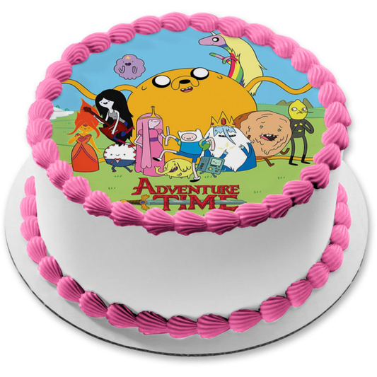 Hora de Aventuras Finn Jake el Perro Princesa Bubblegum Marceline la Reina Vampiro Adorno Comestible para Tarta Imagen ABPID21784 