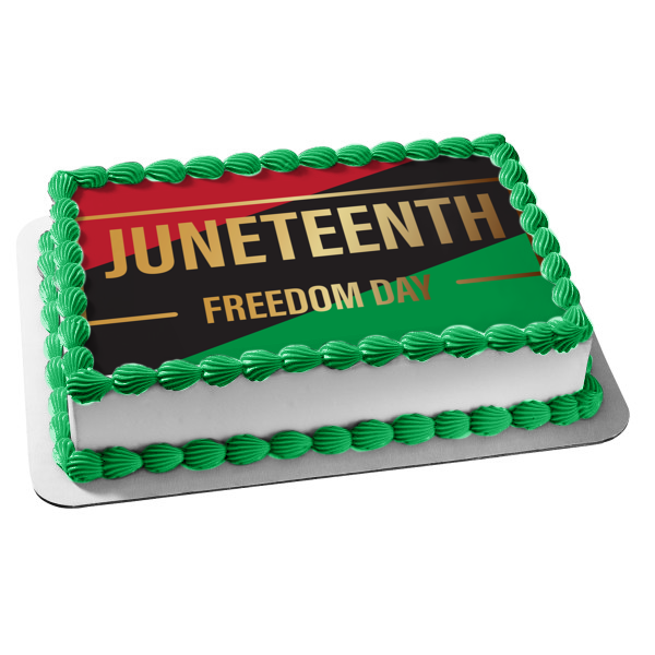 Juneteenth Freedom Day Edible Cake Topper Image ABPID54106