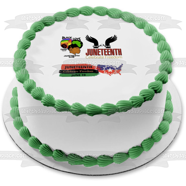 Juneteenth Día de la Libertad Amor Negro Celebrar la Libertad Estados Unidos de América Imagen comestible para tarta ABPID54110 