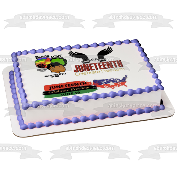 Juneteenth Día de la Libertad Amor Negro Celebrar la Libertad Estados Unidos de América Imagen comestible para tarta ABPID54110 