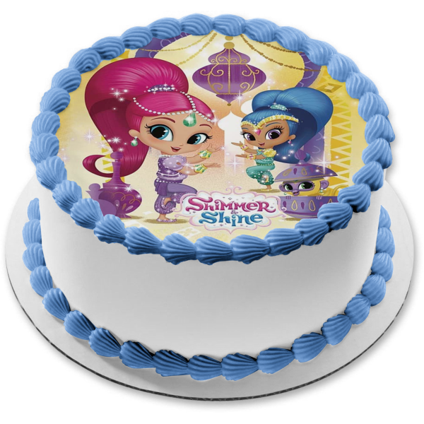 Adorno comestible para tarta con diseño de mono mascota Shimmer and Shine, imagen ABPID22027 