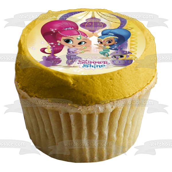 Adorno comestible para tarta con diseño de mono mascota Shimmer and Shine, imagen ABPID22027 