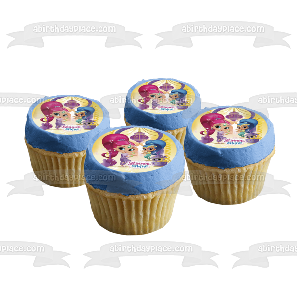 Adorno comestible para tarta con diseño de mono mascota Shimmer and Shine, imagen ABPID22027 