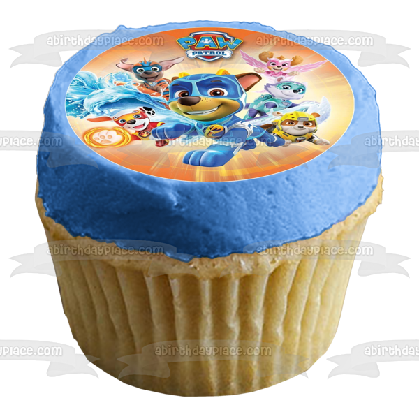 Paw Patrol Super Pup Heros Ryder Marshall Skye Everest Rocky Chase Decoración comestible para tarta imagen ABPID22040 