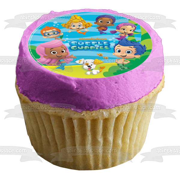 Bubble Guppies Log Gil Molly Deema Goby Oona Nonny Ocean Background Edible Cake Topper Image ABPID21904