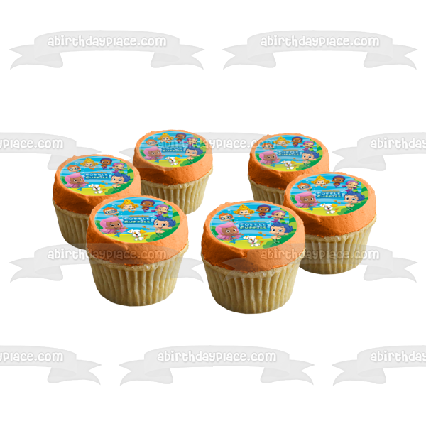 Bubble Guppies Log Gil Molly Deema Goby Oona Nonny Ocean Background Edible Cake Topper Image ABPID21904