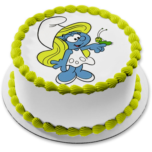 The Smurfs Smurfette Caterpillar Edible Cake Topper Image ABPID21958