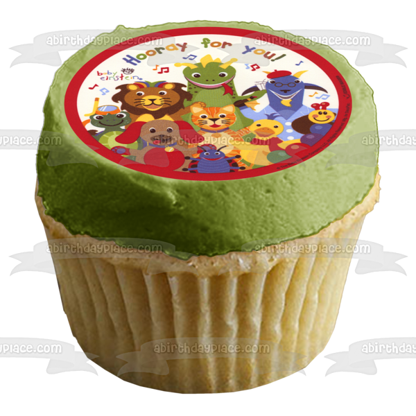 Baby Einstein Party Bard the Dragon Neptune the Turtle Happy Birthday Godzilla the Dog Issac the Lion Edible Cake Topper Image ABPID24326