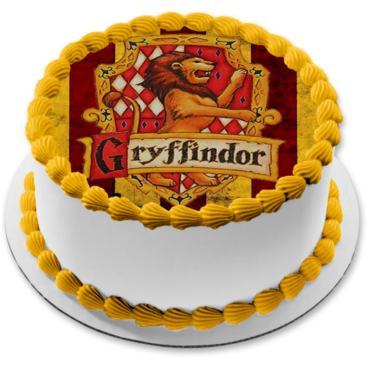 Adorno comestible para tarta con escudo de Gryffindor de Harry Potter, imagen ABPID27796 