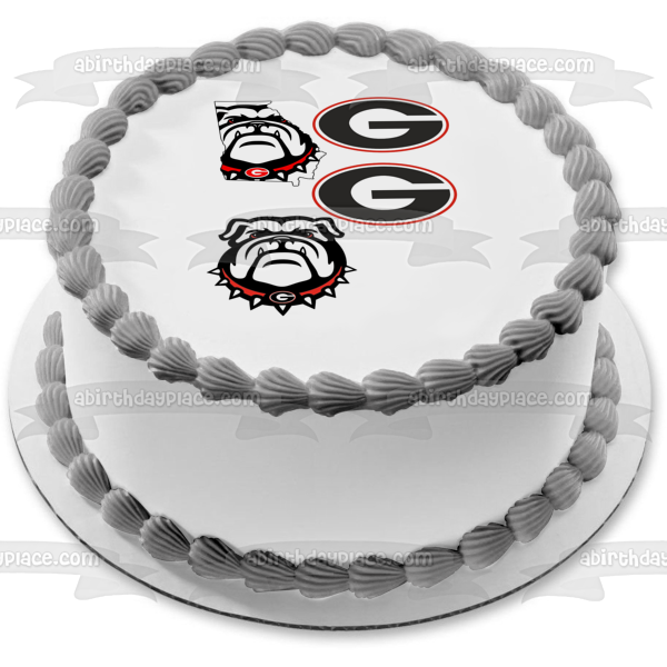 Georgia Bulldogs Logo NCAA Sports Edible Cake Topper Image ABPID27802