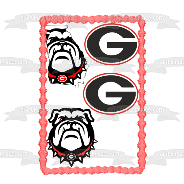 Georgia Bulldogs Logo NCAA Sports Edible Cake Topper Image ABPID27802