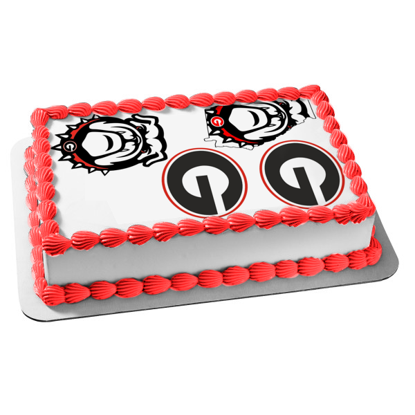 Georgia Bulldogs Logo NCAA Sports Edible Cake Topper Image ABPID27802