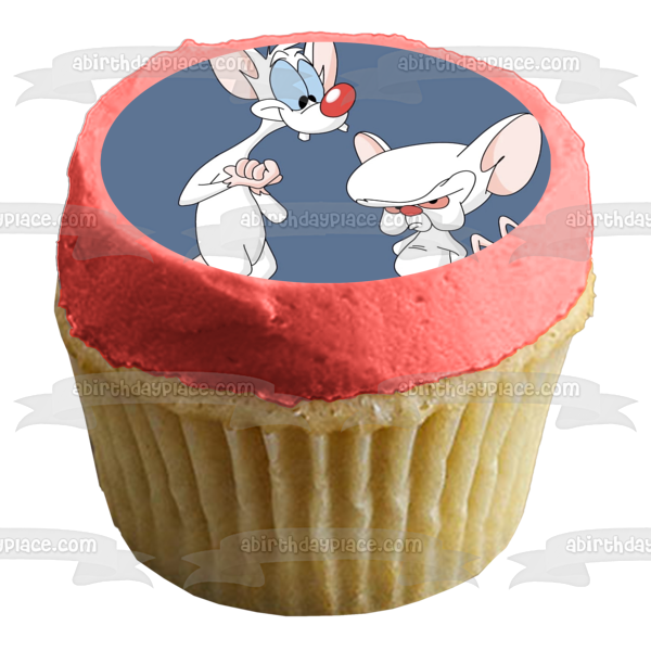 Pinky and the Brain Blue Background Edible Cake Topper Image ABPID49604