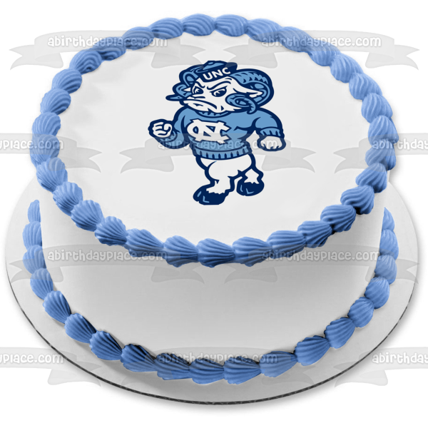 Imagen comestible para tarta con logotipo de Tar Heels de la Universidad de Carolina del Norte, mascota de la NCAA, Remeses, ABPID27806 