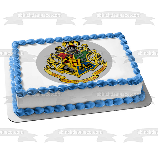 Harry Potter Hogwarts Crests Draco Dormiens Nunquam Titllandus Adorno comestible para tarta Imagen ABPID27809 