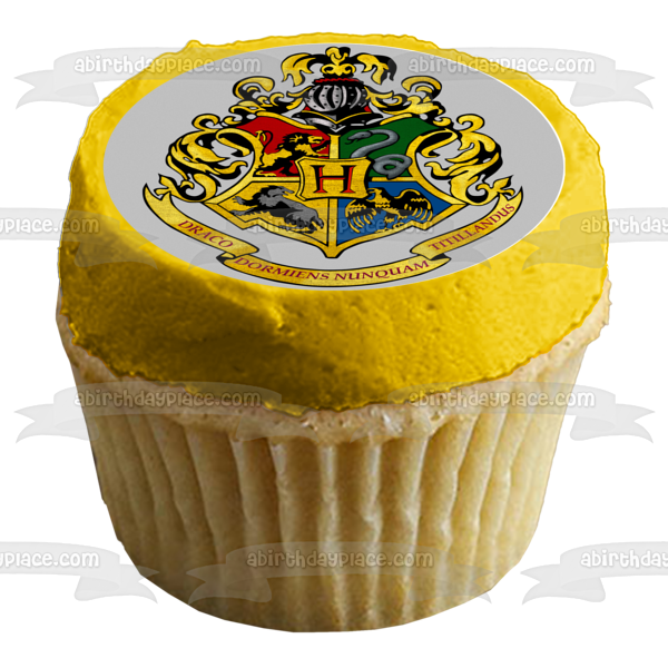 Harry Potter Hogwarts Crests Draco Dormiens Nunquam Titllandus Adorno comestible para tarta Imagen ABPID27809 