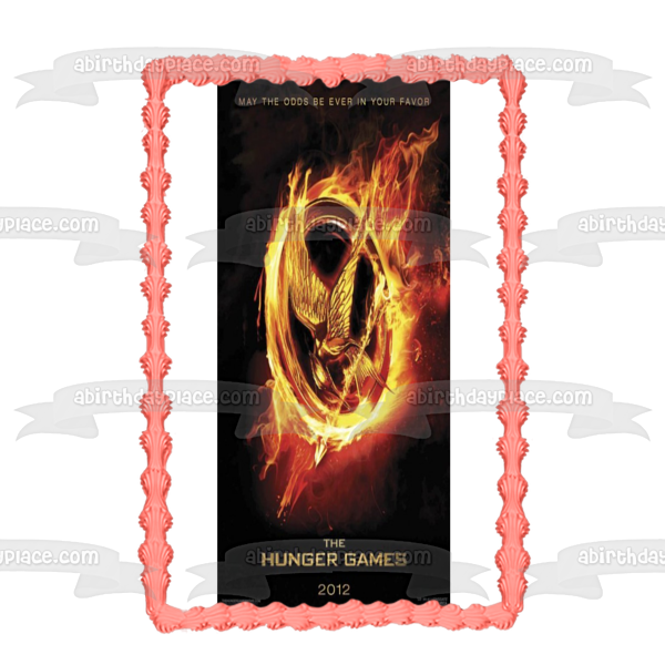 The Hunger Games Movie Poster May the Odds Be Ever In Your Favor Edible Cake Topper Image ABPID28018