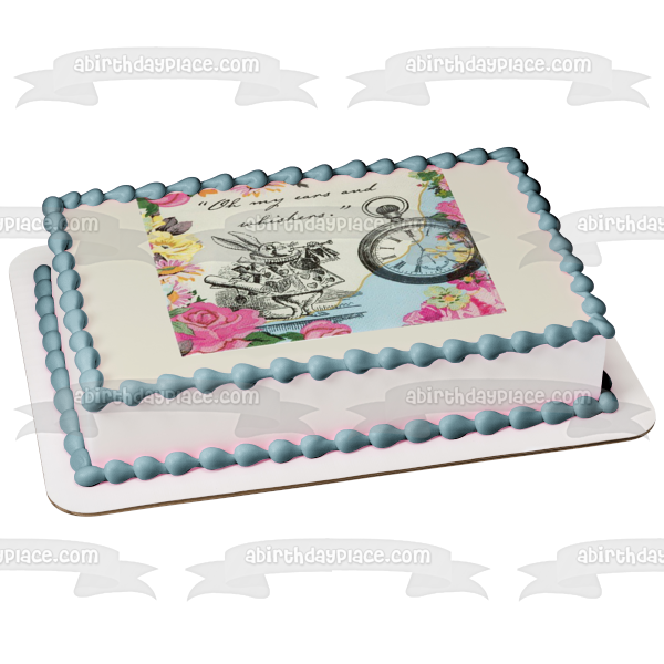 Decoración comestible para tarta con diseño de conejo blanco de Truly Alice ABPID50239 