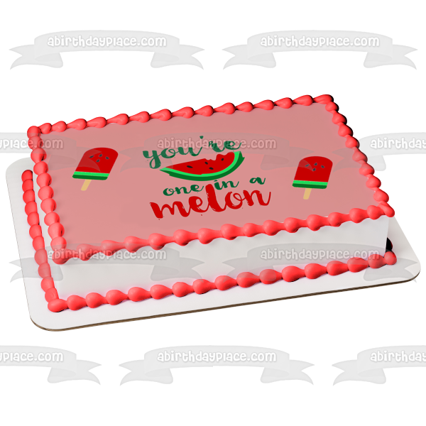 You're One N a Melon Birthday Baby Shower Edible Cake Topper Image ABPID50253