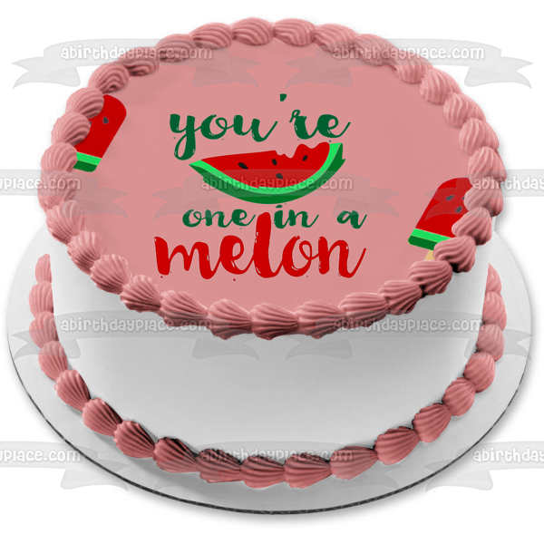 You're One N a Melon Birthday Baby Shower Edible Cake Topper Image ABPID50253