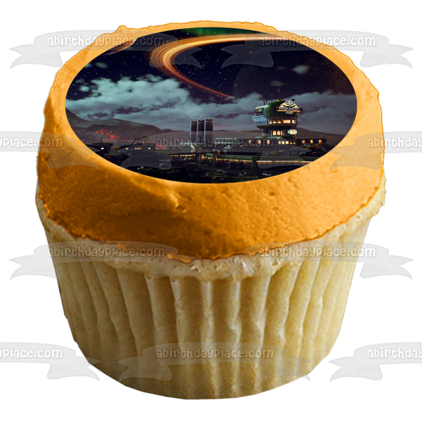 The Outer Worlds Videojuego RPG Exploración espacial Future Corporations Planetas Edible Cake Topper Imagen ABPID50411 