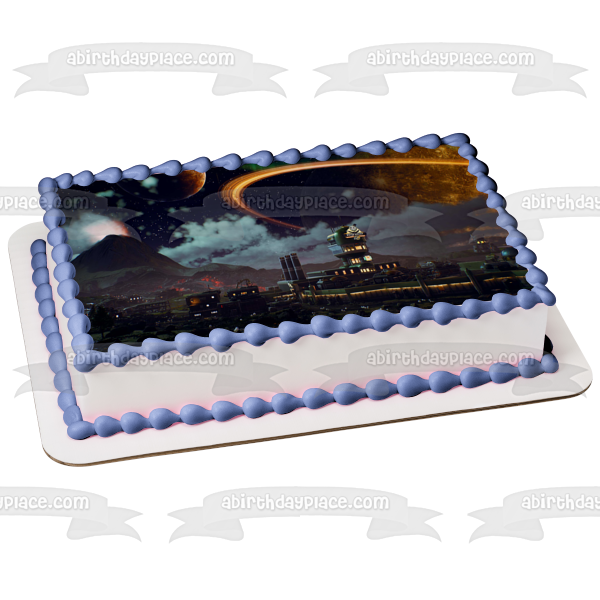 The Outer Worlds Videojuego RPG Exploración espacial Future Corporations Planetas Edible Cake Topper Imagen ABPID50411 