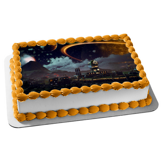 The Outer Worlds Videojuego RPG Exploración espacial Future Corporations Planetas Edible Cake Topper Imagen ABPID50411 