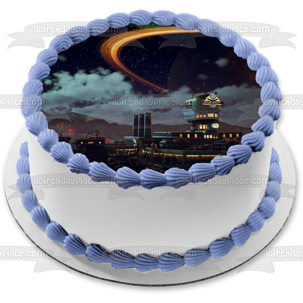 The Outer Worlds Videojuego RPG Exploración espacial Future Corporations Planetas Edible Cake Topper Imagen ABPID50411 