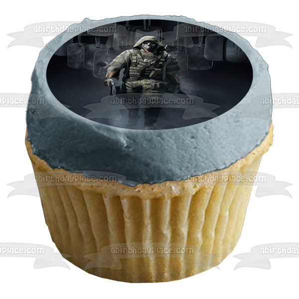 Tom Clancy's Ghost Recon Breakpoint Tactical Shooter Video Game Dog Tags Soldier Edible Cake Topper Image ABPID50415