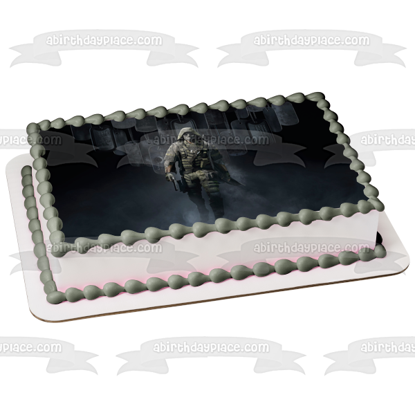 Tom Clancy's Ghost Recon Breakpoint Tactical Shooter Video Game Dog Tags Soldier Edible Cake Topper Image ABPID50415