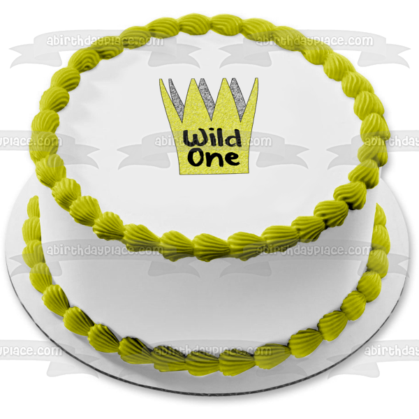 Wild One Gold Crown Donde las cosas salvajes son decoración comestible para tarta imagen ABPID50291 