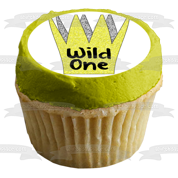 Wild One Gold Crown Donde las cosas salvajes son decoración comestible para tarta imagen ABPID50291 