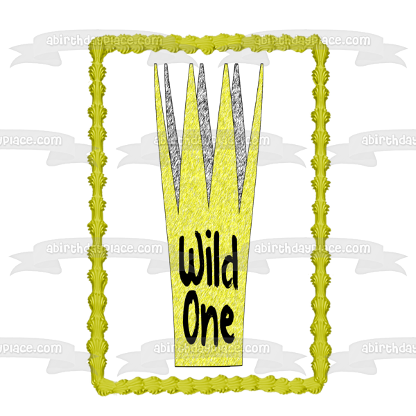 Wild One Gold Crown Donde las cosas salvajes son decoración comestible para tarta imagen ABPID50291 