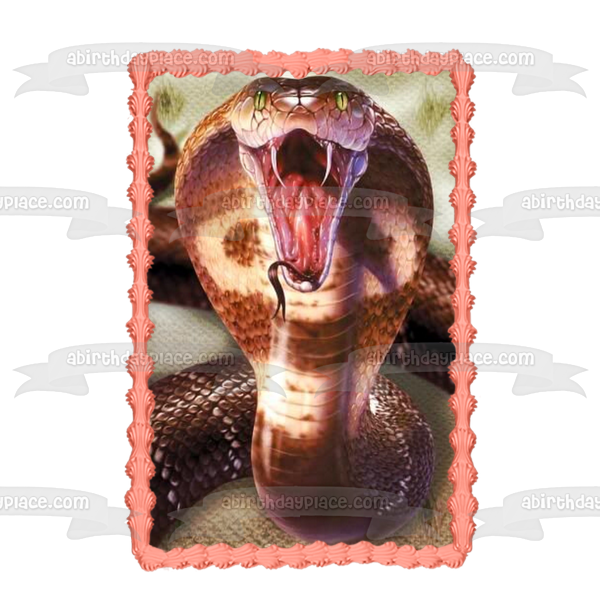 Adorno comestible para tarta con serpiente King Cobra, imagen ABPID50293 