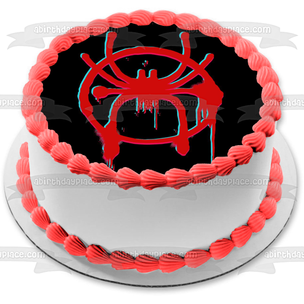 Imagen comestible para decoración de tarta con el logotipo de Graffiti de Spider-Man Miles Morales ABPID50439 