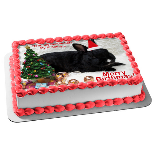 Imagen comestible para decoración de tarta con conejito navideño ABPID50457 