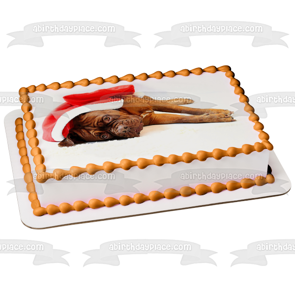 Imagen comestible para decoración de tarta de boxeador navideño con Tuckered ABPID50461 