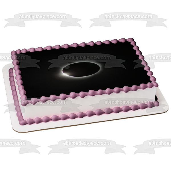 Imagen comestible para tarta con eclipse solar, luna y espacio exterior, ABPID50315 