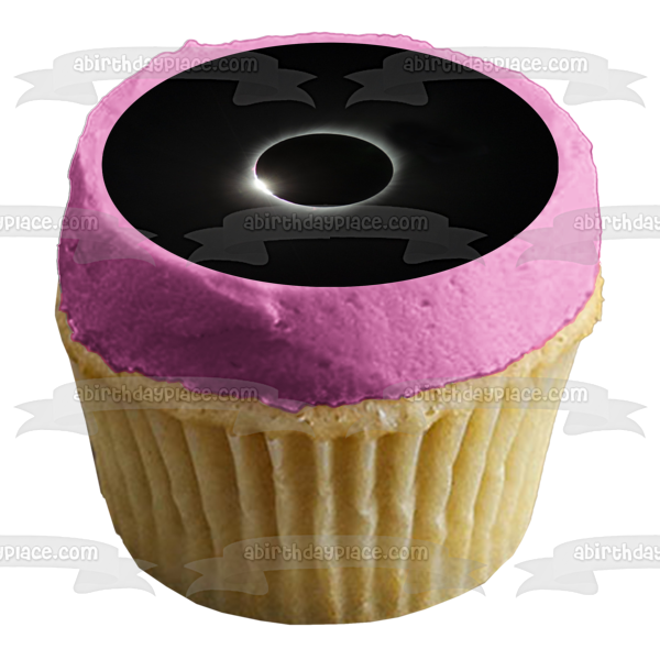 Imagen comestible para tarta con eclipse solar, luna y espacio exterior, ABPID50315 