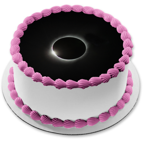 Imagen comestible para tarta con eclipse solar, luna y espacio exterior, ABPID50315 