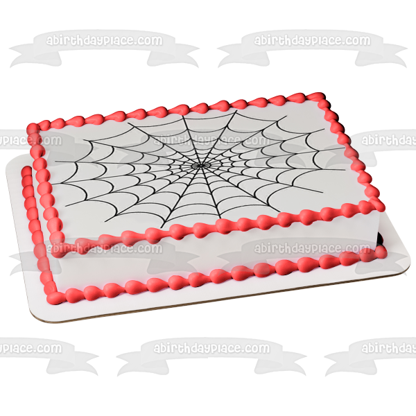 Spider Web Halloween Edible Cake Topper Image ABPID50323