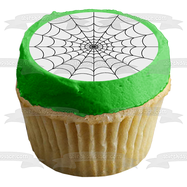 Spider Web Halloween Edible Cake Topper Image ABPID50323