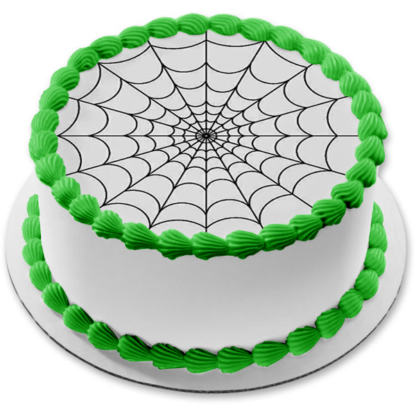 Spider Web Halloween Edible Cake Topper Image ABPID50323