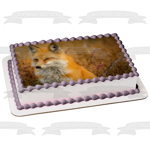 Imagen comestible para decoración de tarta con zorro otoñal en el campo ABPID50475 